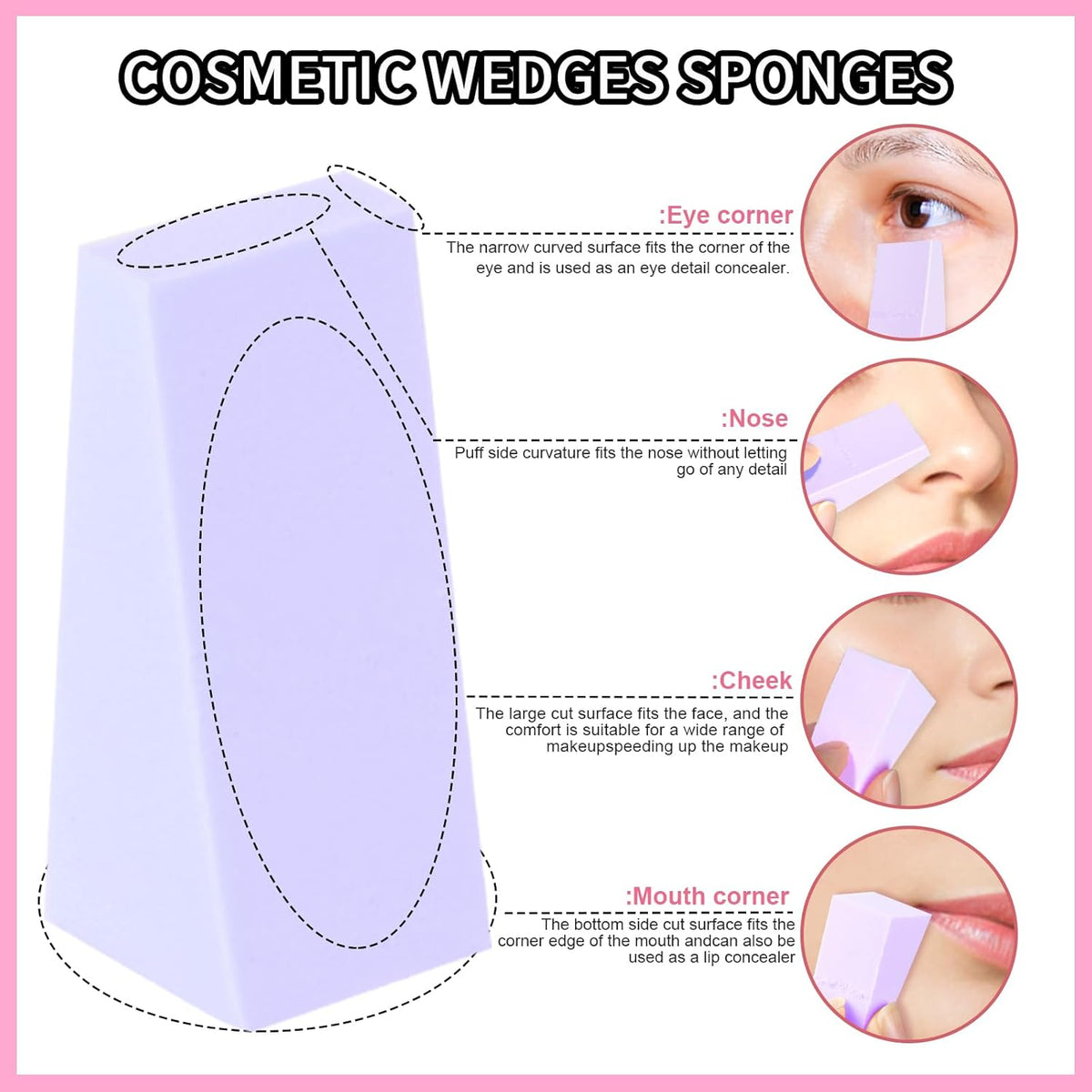 Teenitor 48 Pcs Makeup Sponges For Foundation, Latex Free Makeup Wedges Sponges For Liquid Cream