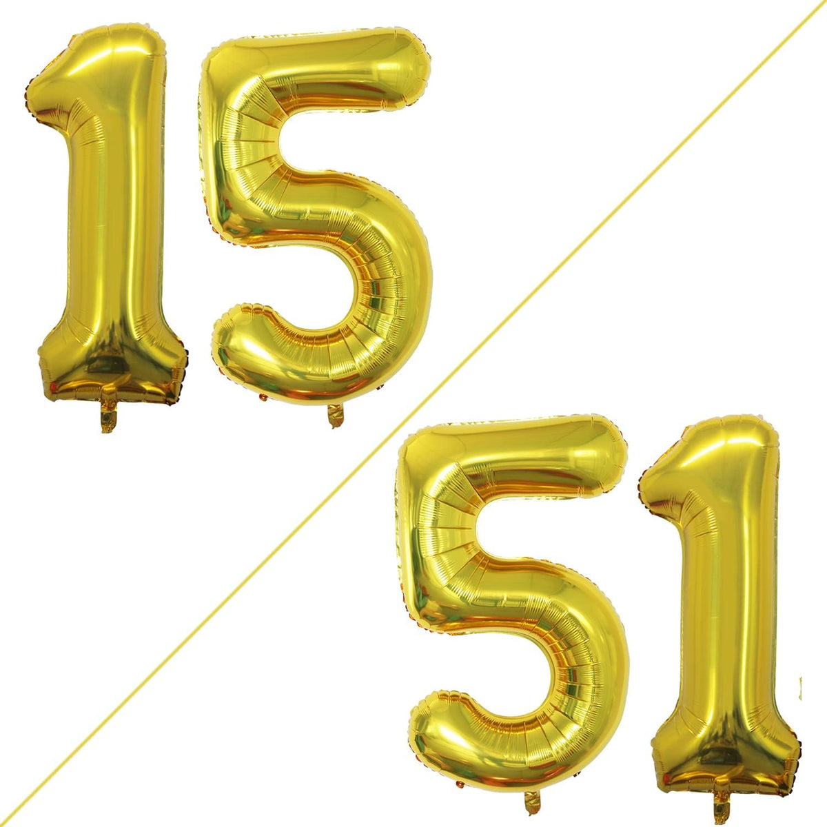 GOER Number 15 Balloons for 15th Birthday Sweet 15 Party Decorations,42 Inch Jumbo Foil Helium 51