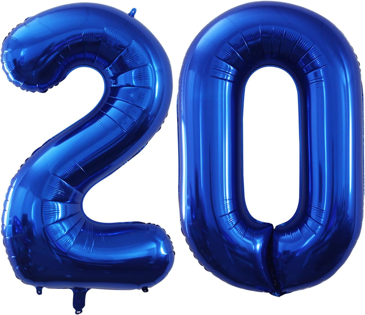 GOER Number 20 Balloons for 20th Birthday Party Decorations,42 Inch Jumbo Foil Helium Balloons for