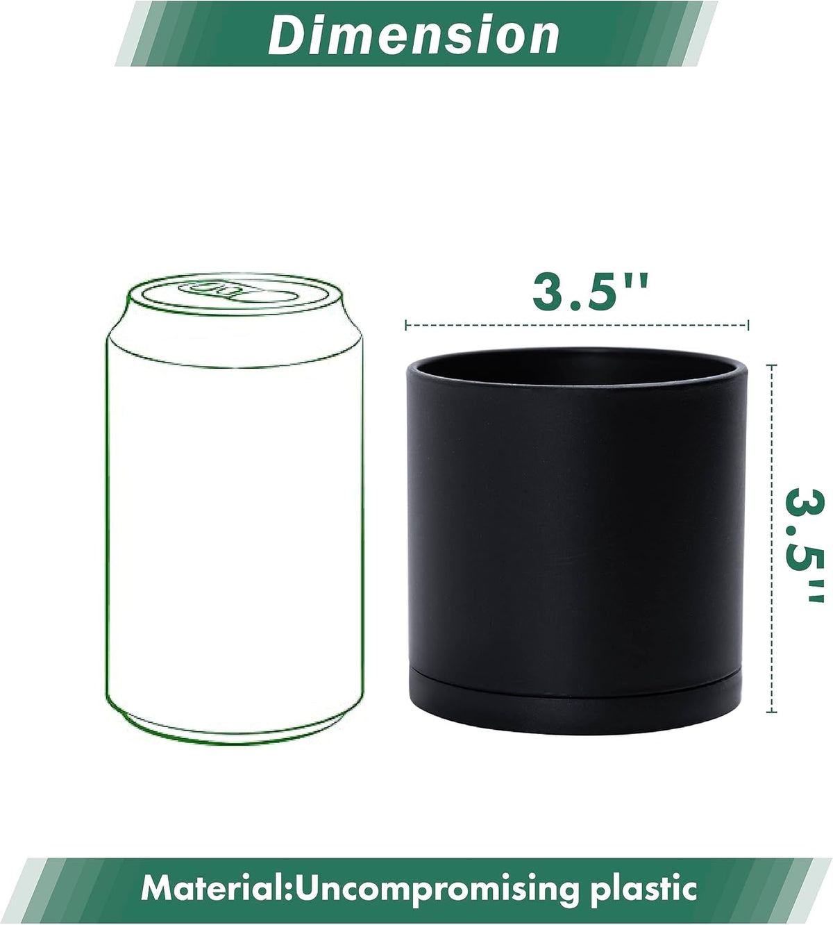 D'vine Dev 12 Pack 3.5 Inch Mini Plastic Plant Pots, Small Garden Planters for Plant with Drainage