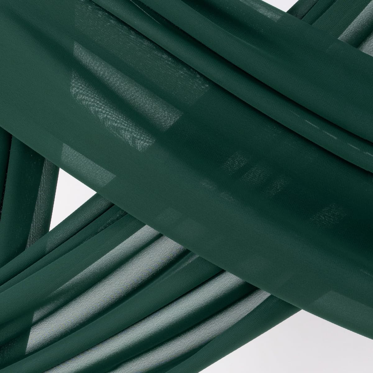 Socomi Wedding Arch Draping Fabric 3 Panels 29" x 19Ft Emerald Green Sheer Chiffon Curtain Drapes 6