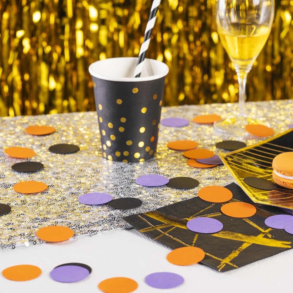 Purple Black Orange Confetti Table Decoration for Halloween Birthday Party,1.2 inch in Diameter,200