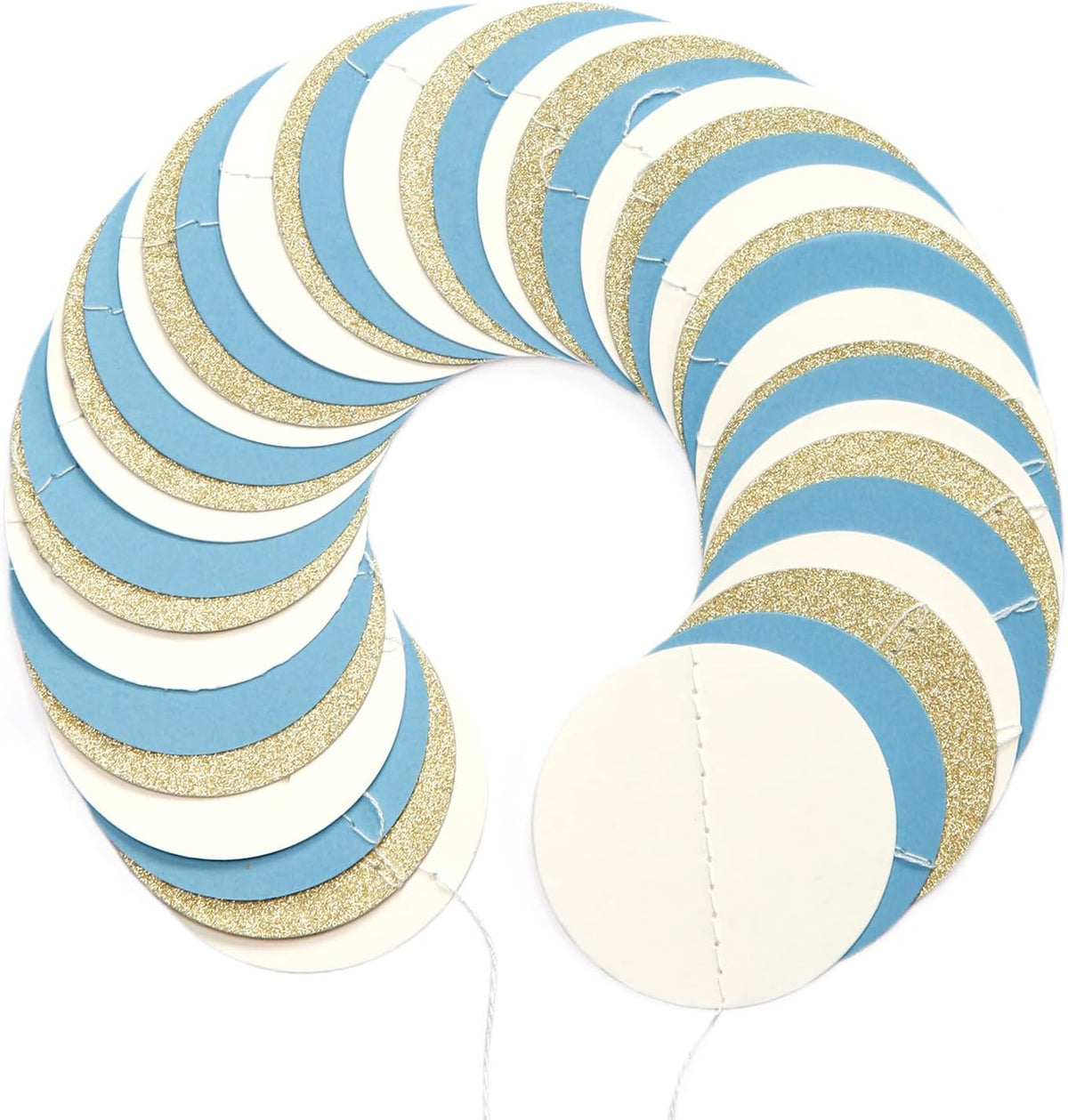 Light-Dusty Blue Beige-Gold Boho Party-Decorations - 64Ft Men Boy Birthday Paper Streamers