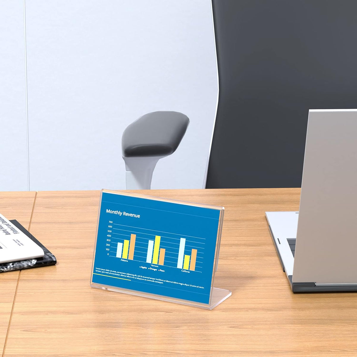 NIUBEE Slanted Back Acrylic Sign Holder 6 x 4 Inches, Clear Plastic Sign Holder Paper Display Table