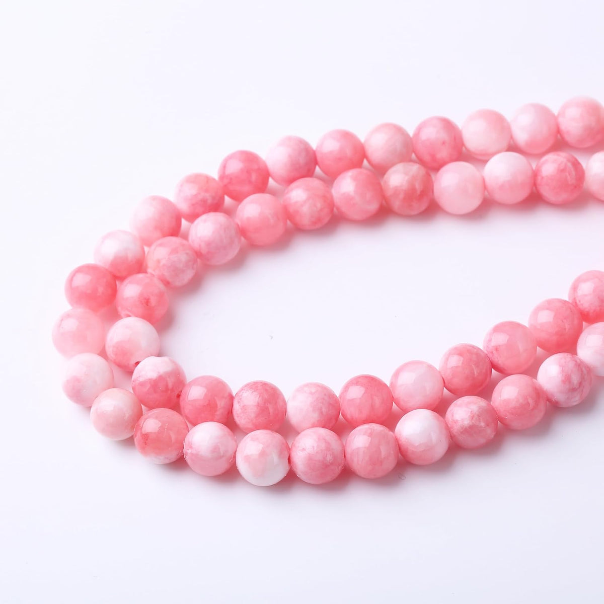 Pink Persian Jade Stone Beads Gemstone Round Crystal Energy Jade Beads Stone Beads for Jewelry
