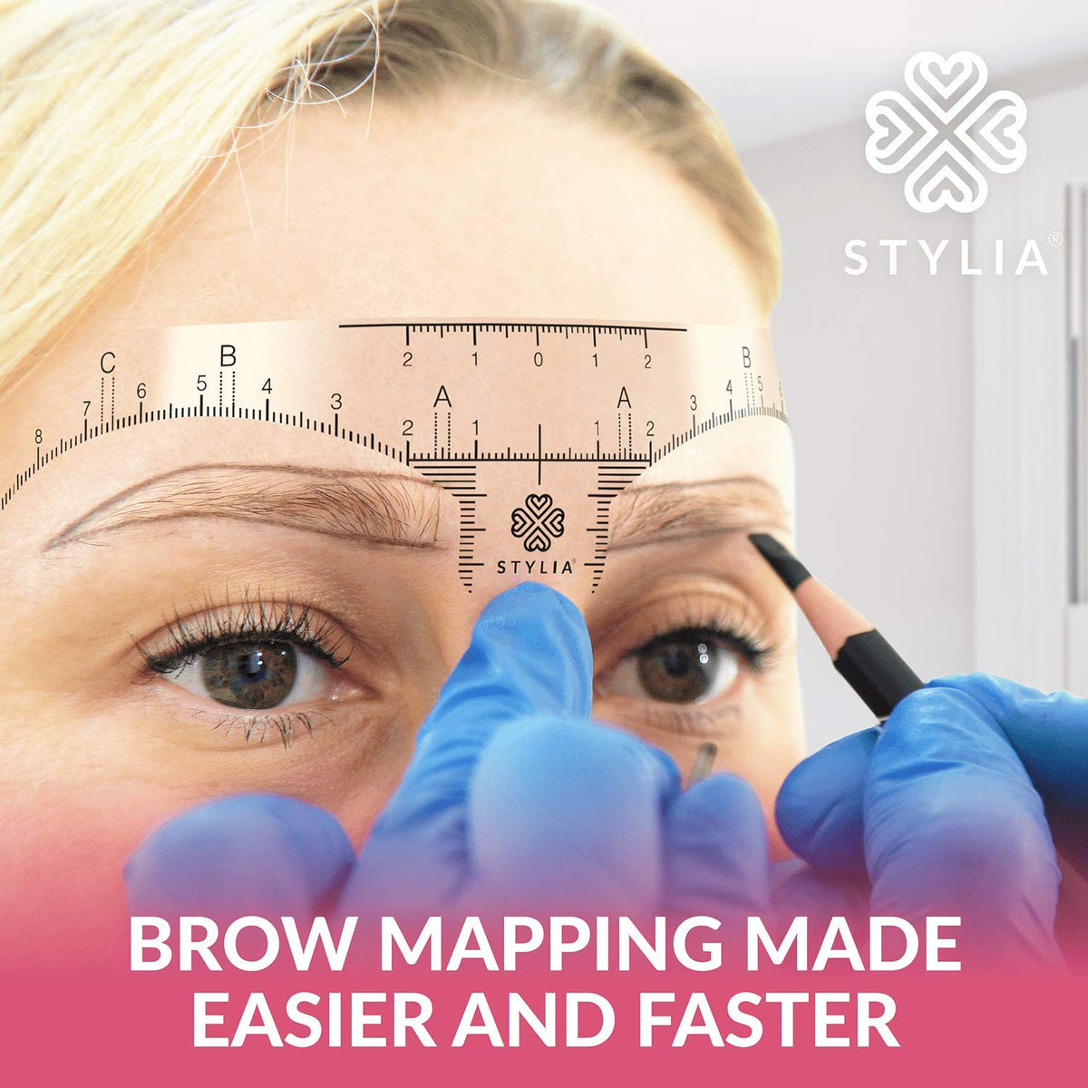 Stylia Eyebrow Stencil Kit for Women – 100 Pack, Precision Brow Mapping Tool for Shaping, Best