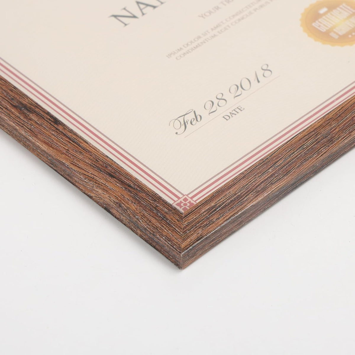 PETAFLOP Wooden Bulk 8.5x11 Picture Frame Set of 18, Rustic Brown Certificate Frames Fits 8.5 by 11