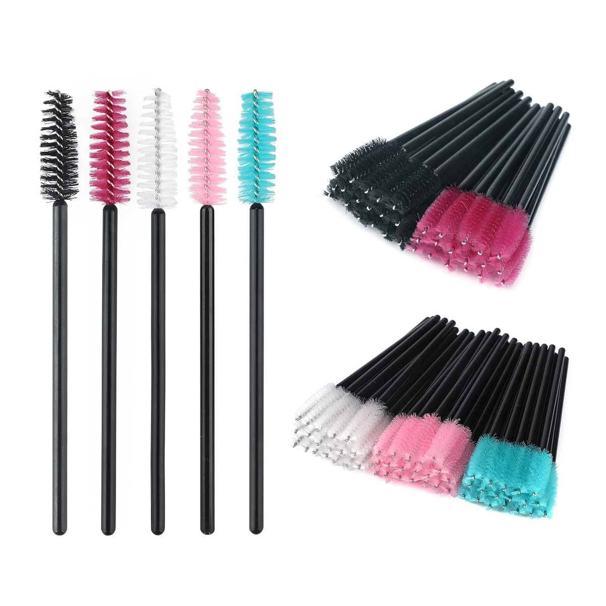 G2PLUS 100PCS Disposable Eyelash Brushes, Adjustable Mascara Wands Makeup Applicator, Lash Spoolies