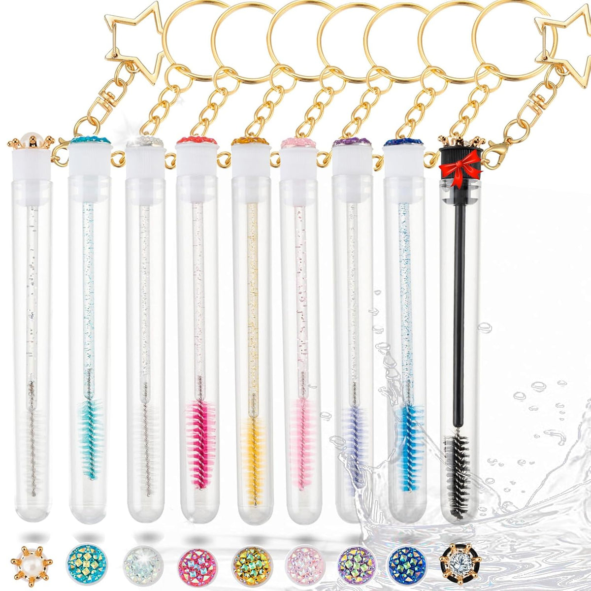 Upgrade 48 Pieces Disposable Mascara Wands Set,Extremely Durable Diamond Mascara for Women and