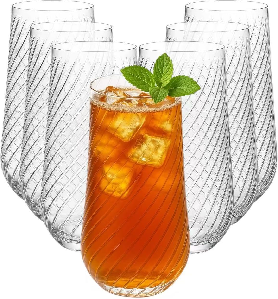 48 Pack Origami Ripple Plastic Glasses 24 9 Ounce Stemless Champagne Flutes & 24 12 Ounce Cups