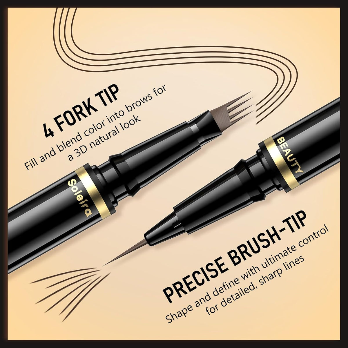 Eyebrow Pen, Soleira Waterproof Eyebrow Pencil with 4 Tip Microblading Eyebrow Pen and Dual-ended