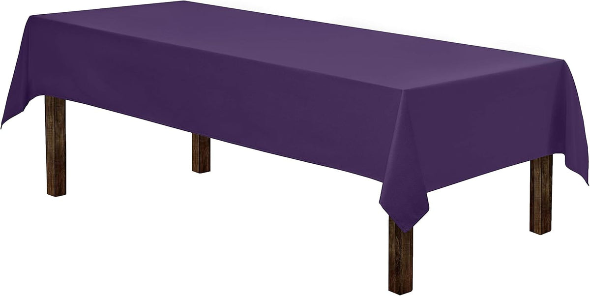Gee Di Moda Rectangle Tablecloth - 60 x 84 Inch Purple Table Cloth for 5 Foot Rectangle Table