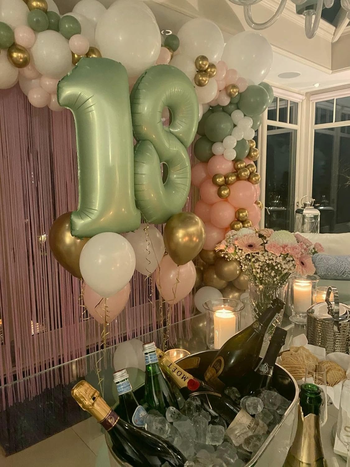 Sage Green Number 1 Balloon 40 inch, Number 1 Birthday Balloons for Boy Girl, Oliver Green Foil One