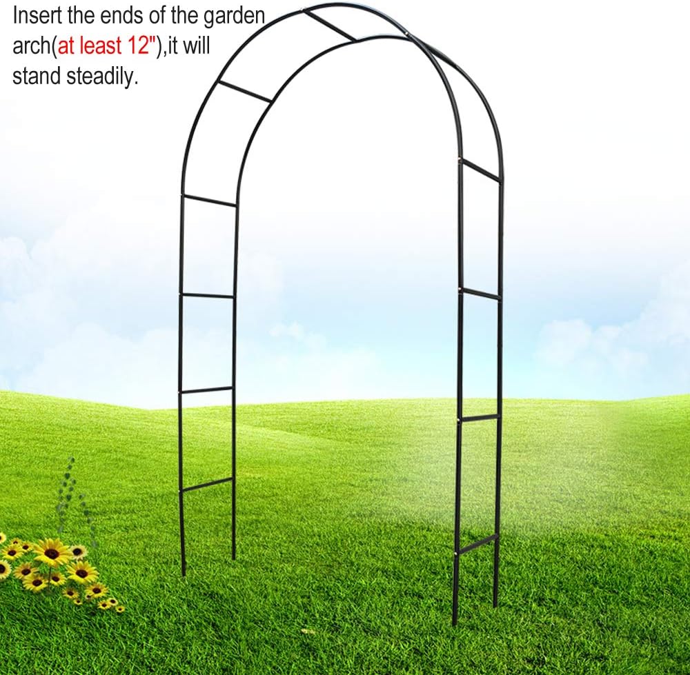 Metal Garden Arbor Wedding Arch 76.8 Inch H x 90.5 Inch W \94.5 Inch H x 55 Inch W Assemble Freely