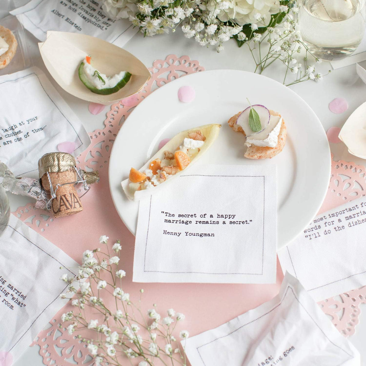 Five Star Napkins Marriage Quotes, White Cotton Cocktail Napkins, Beverage Napkins, Bar Napkins
