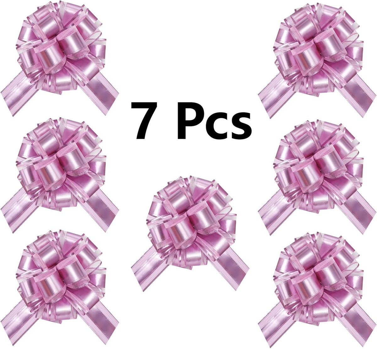 7 Pieces Large Pull Bows, 6 inche, Big Bow for Gift Wrapping, Christmas Party Birthday Gift
