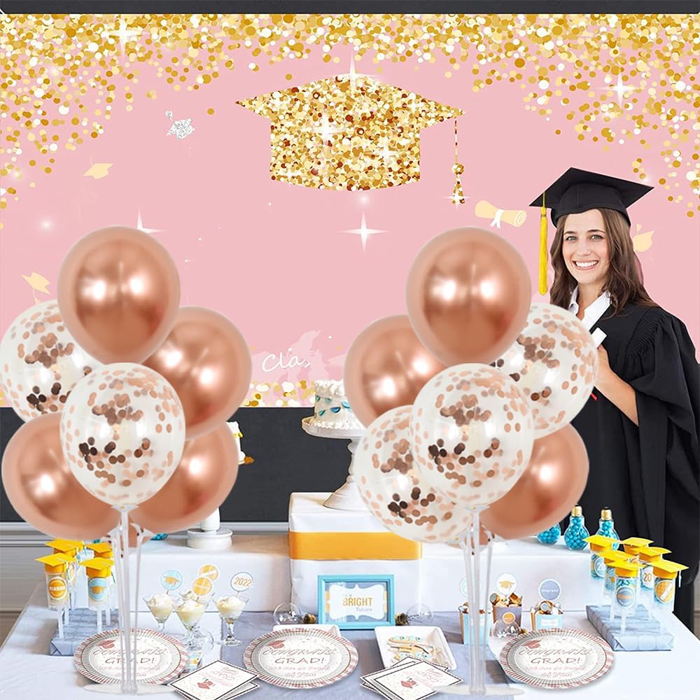 TONIFUL Rose Gold Balloon Stand Centerpiece Table Decorations,Balloons Stand Kit for Bridal
