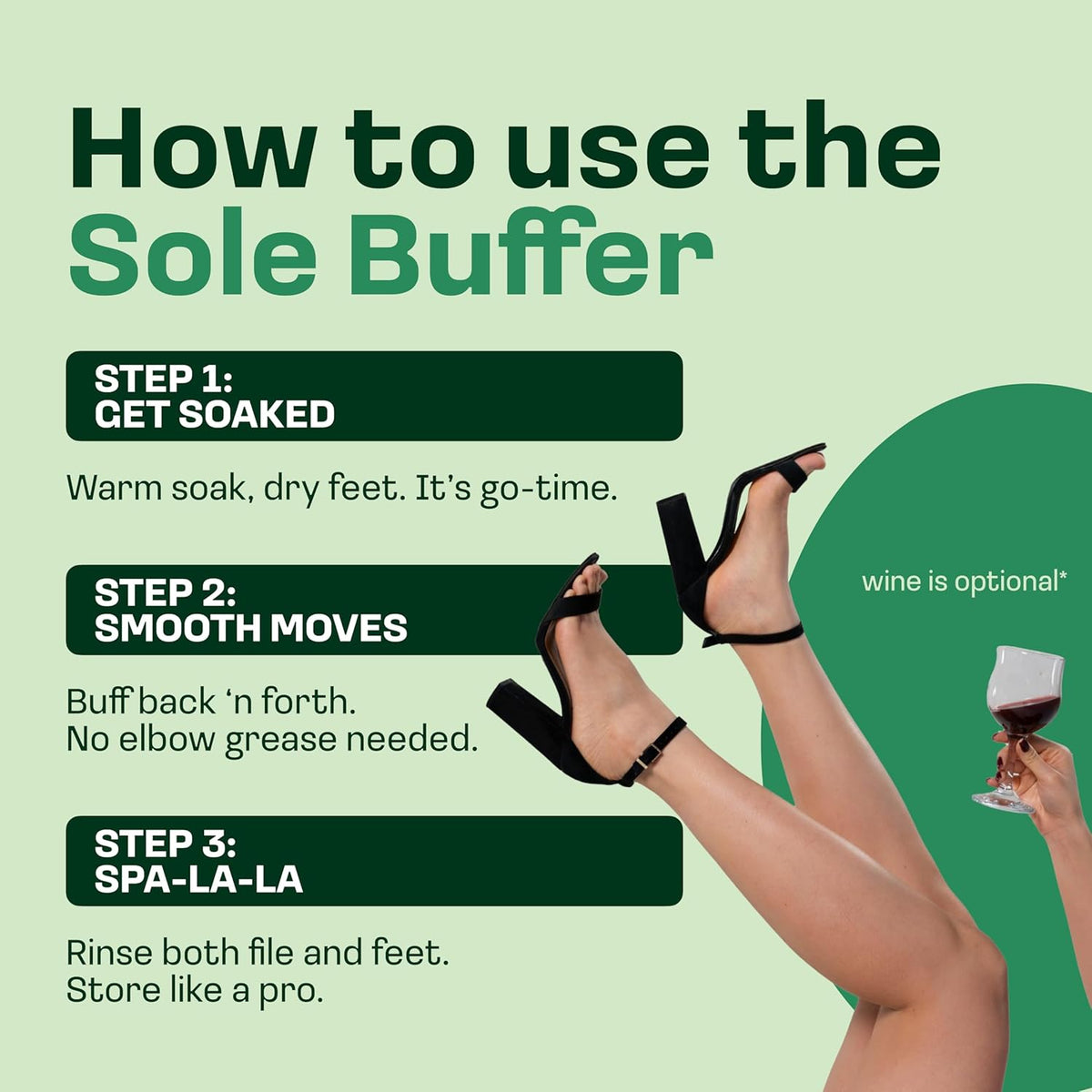 Nano Glass Foot File Callus Remover - The Sole Buffer - Smooth, Silky Feet - Pedicure Tool for Soft