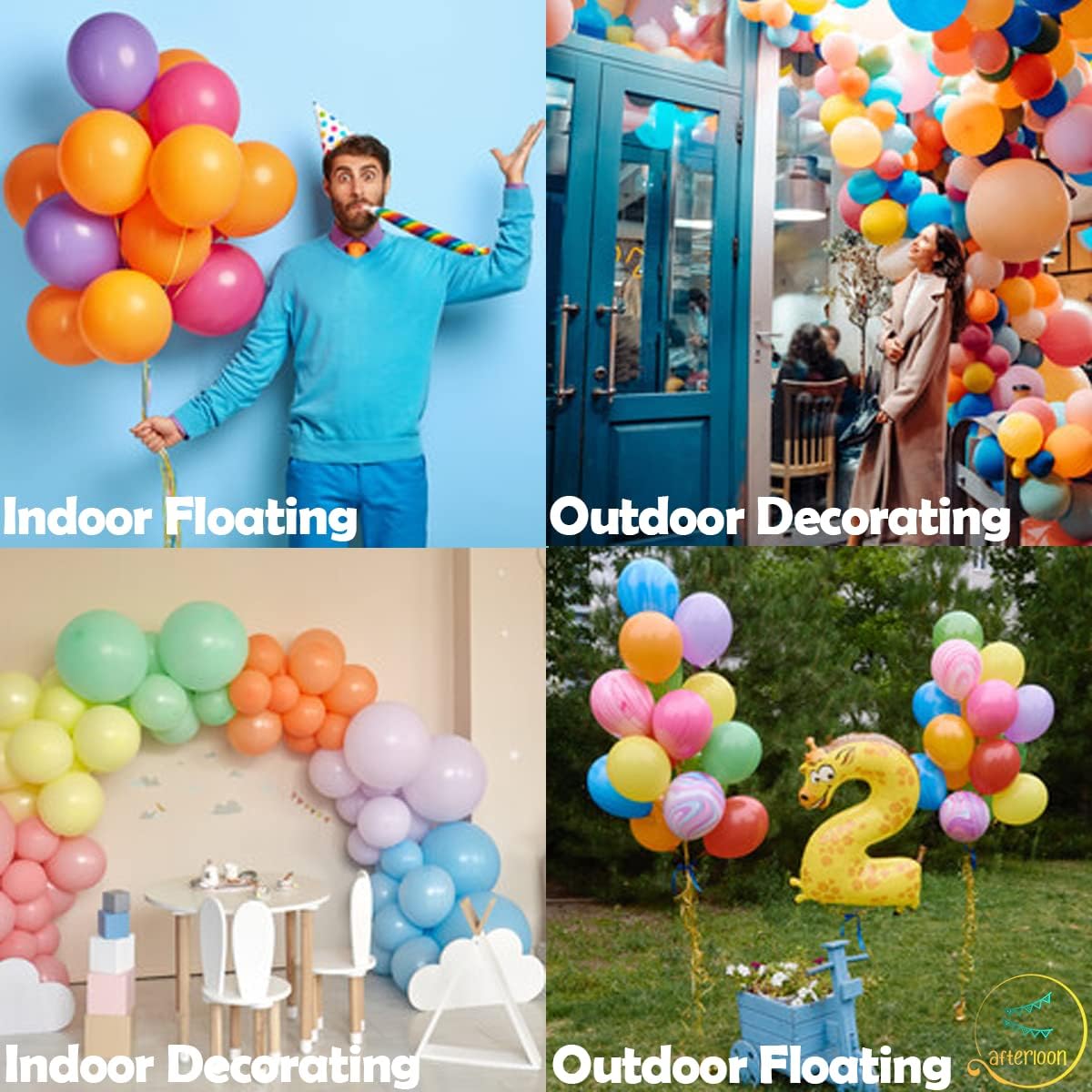 AFTERLOON® Biodegradable Balloons 50 pcs Clear 10 Inch, Transparent Color Thickened Extra Strong