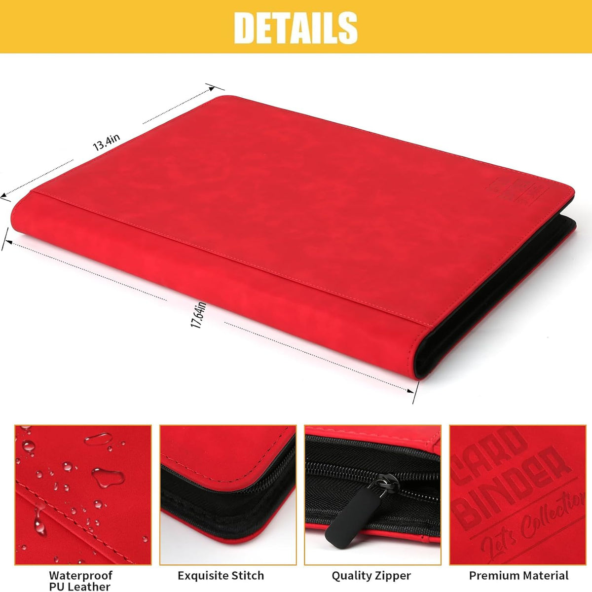 Premium Ringless Trading Card Binder - 1024 Capacity, 16 Side-Loading Pockets per Page, Archival