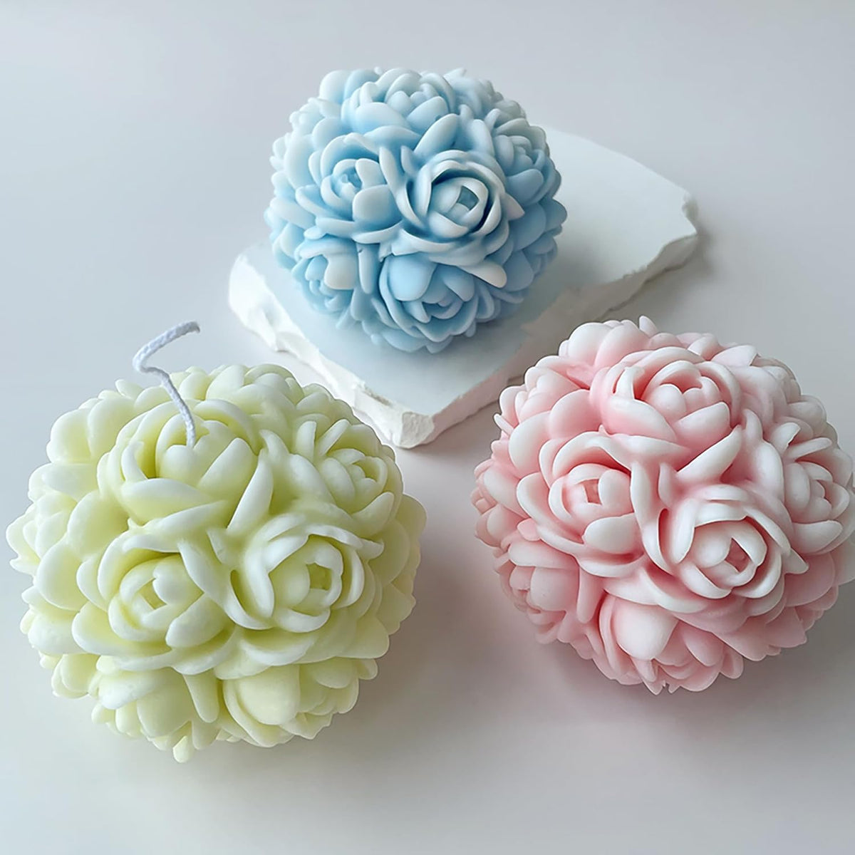 Rose 3D Flower Candle & Ball Mold - Jewelry Resin Casting & Candle Making Molds