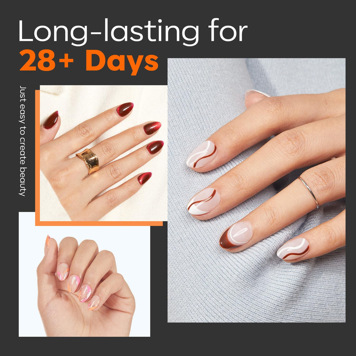 modelones Extra Short Almond Nail Tips, Pre-shaped Tips x Gel Soft Fake Nails False Acrylic Clear