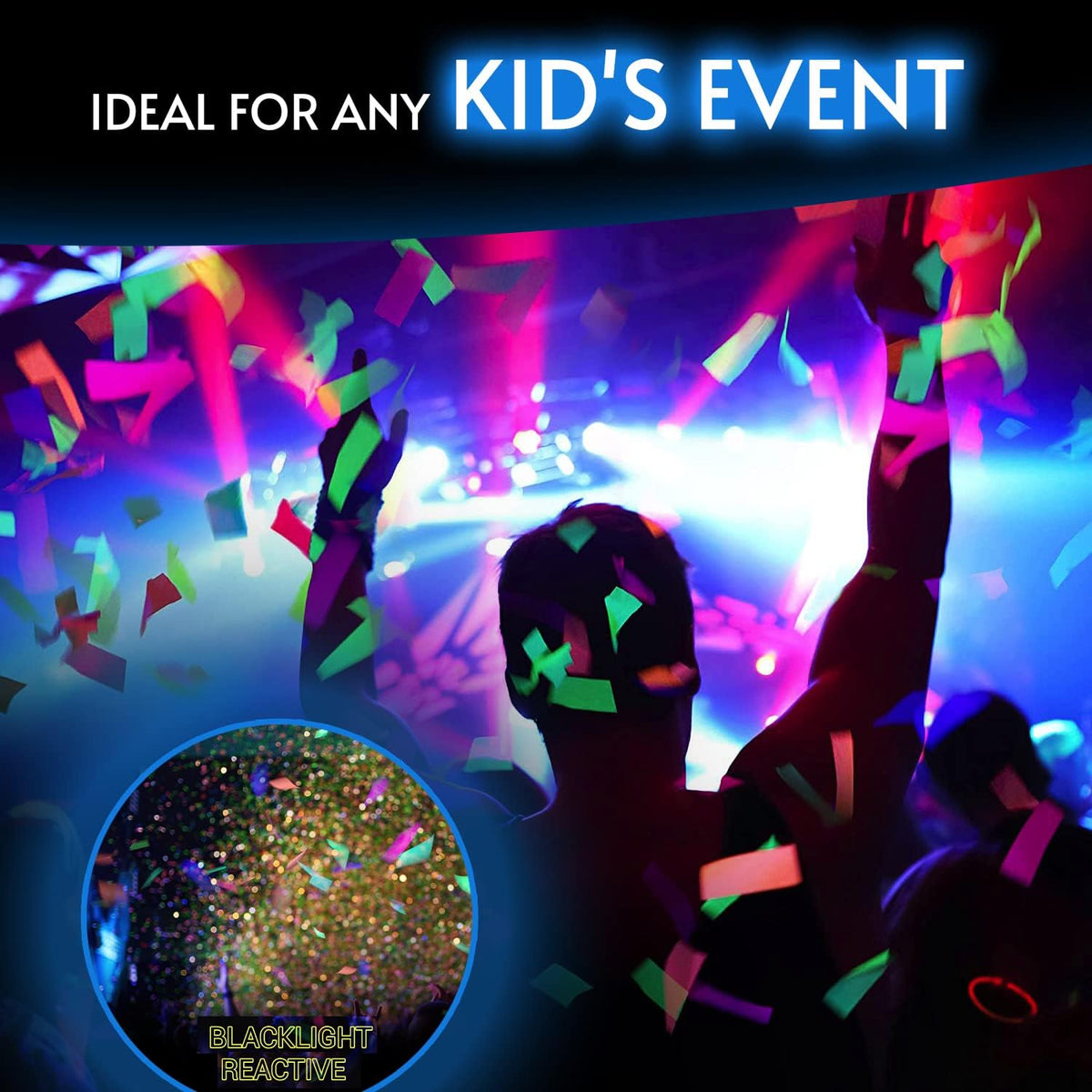 20000 Pieces Glow King Blacklight Reactive Paper Confetti | Premium UV Fluorescent Glow Party Gift