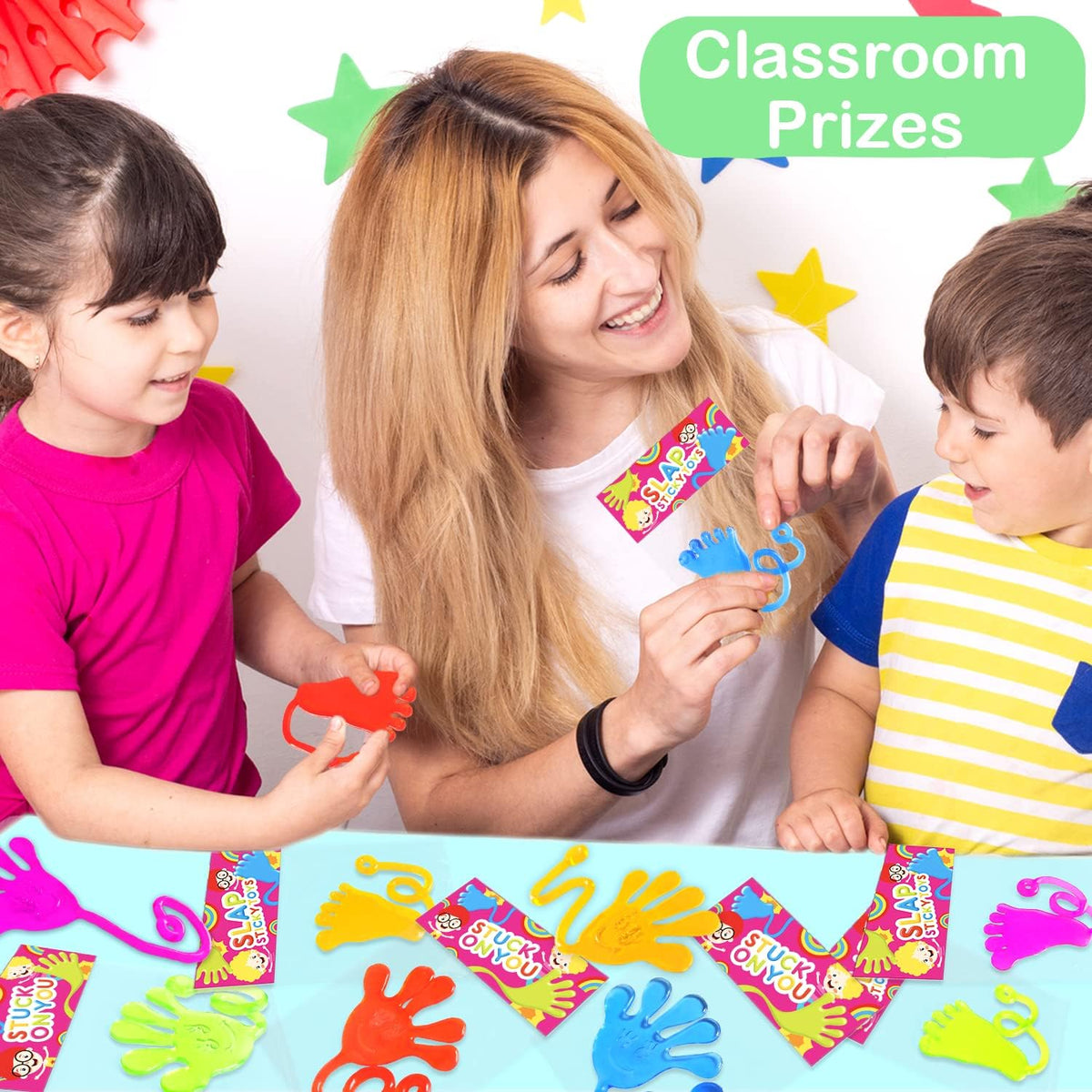 Bulk Toys Gifts for Kids Prizes (60 PCS), Halloween Large Sticky Hands & Feet Party Favors Supplies