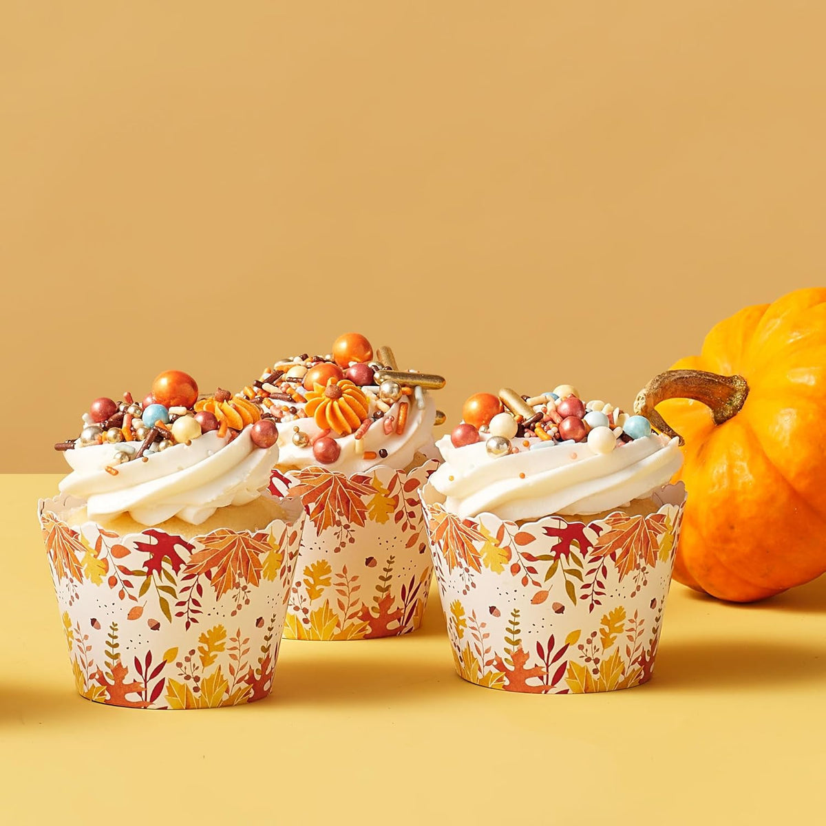 Big Dot of Happiness Fall Foliage - Autumn Leaves Party Decorations - Party Cupcake Wrappers - Set
