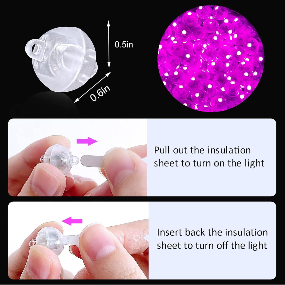 100PCs Mini Led Lights, Led Balloons Light for Neon Party Lights, Paper Lanterns, Easter Eggs