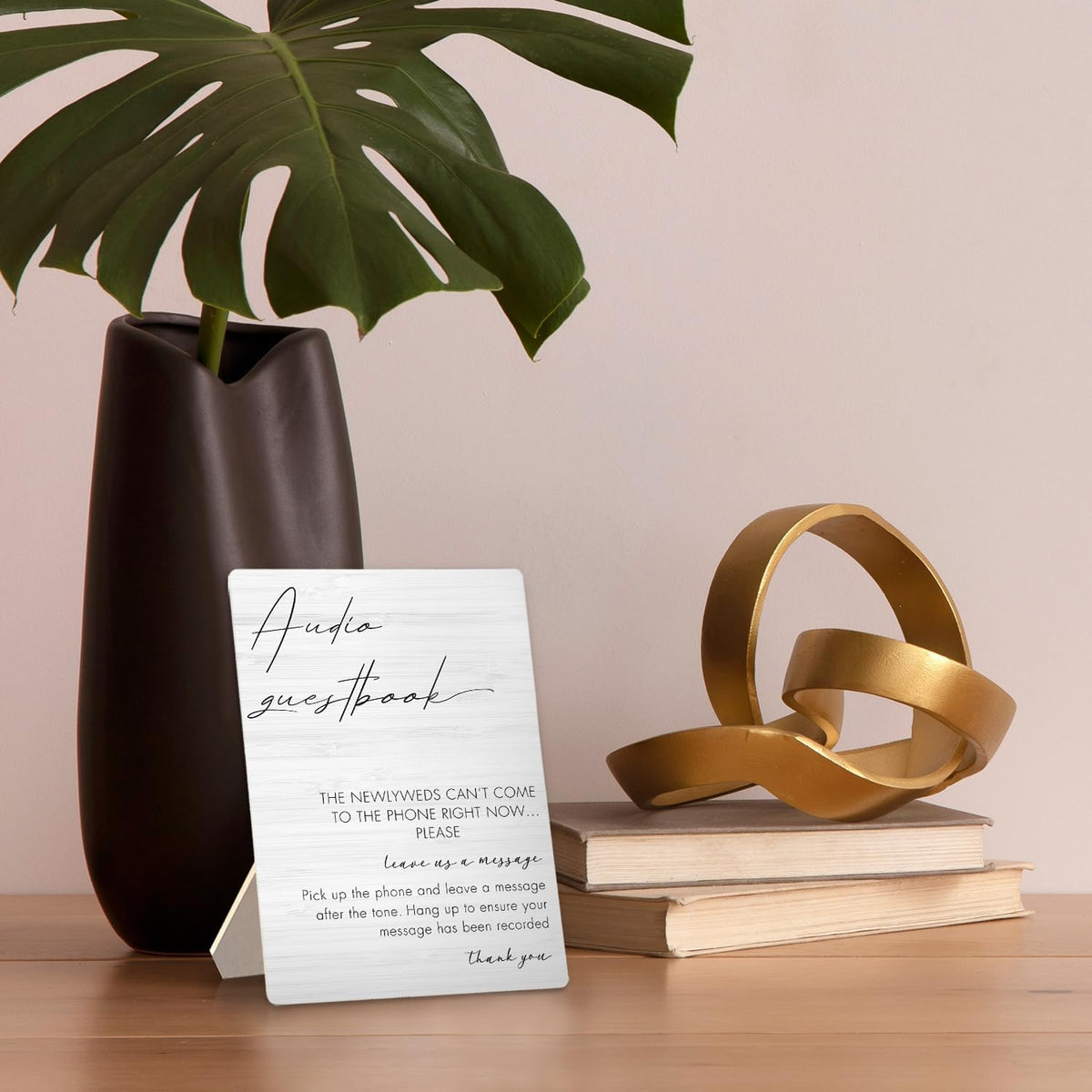 Audio Guestbook Sign, Wedding Guestbook Wooden Sign Stand 5x7inch, Message Audio Guest Book Wedding