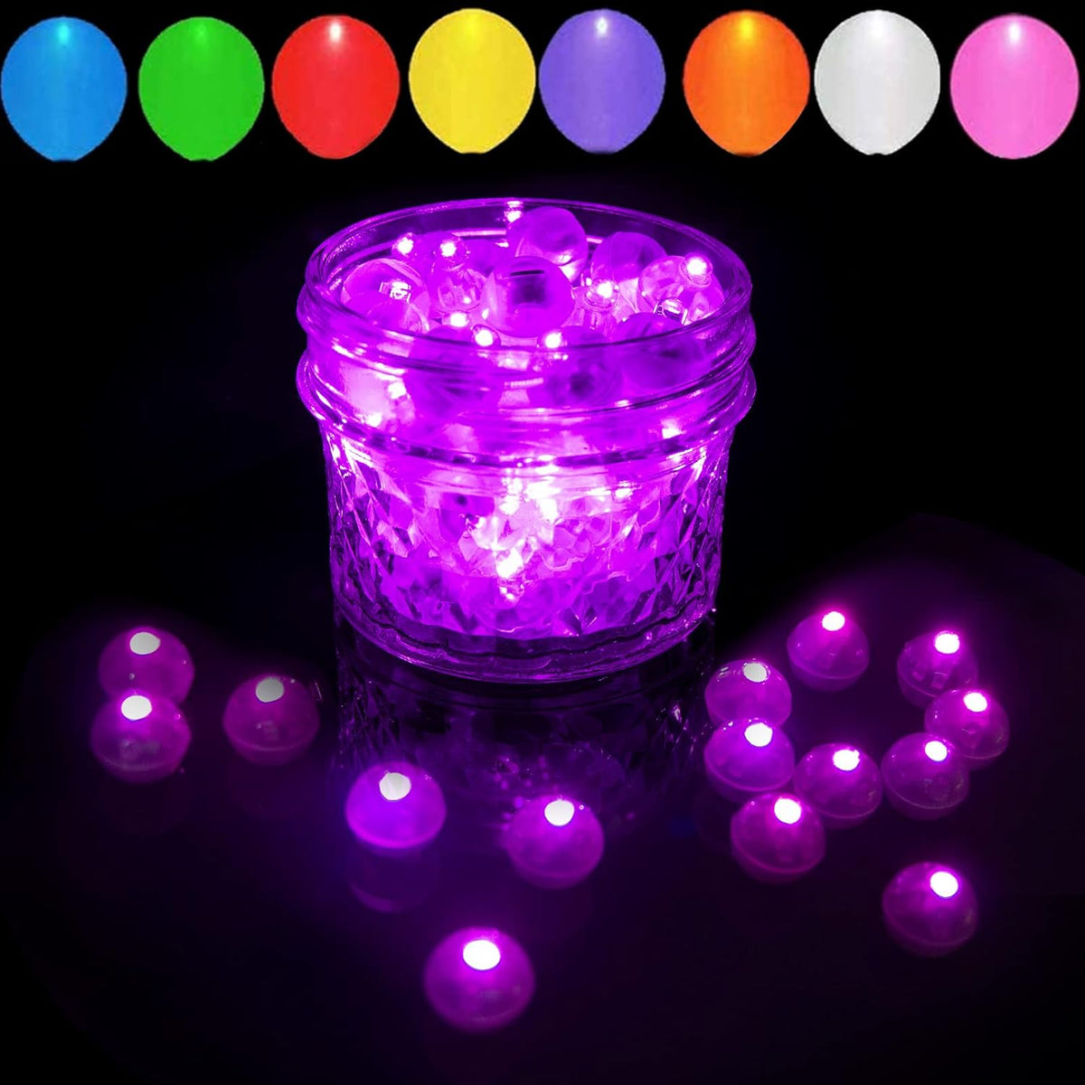 100pcs Pink LED Balloon Light, Mini Tiny Led Light Round Led Ball Lamp for Paper Lantern Balloon