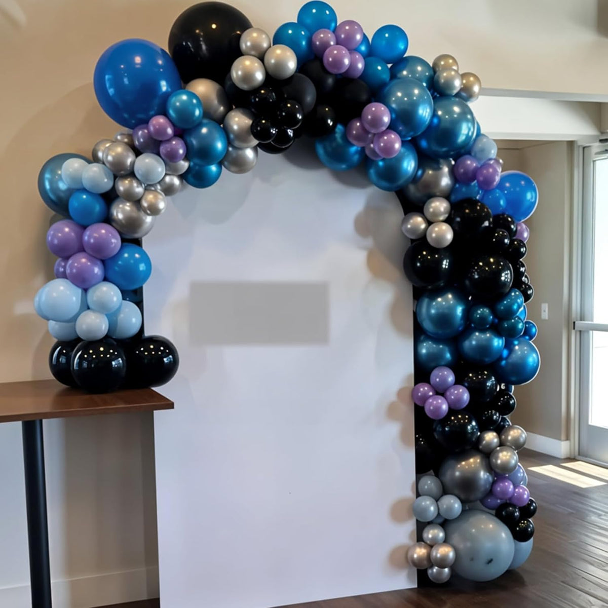 Black Purple Blue Balloons, 50pcs Metallic Blue Purple Teal Balloons Confetti Balloon For Boys Men
