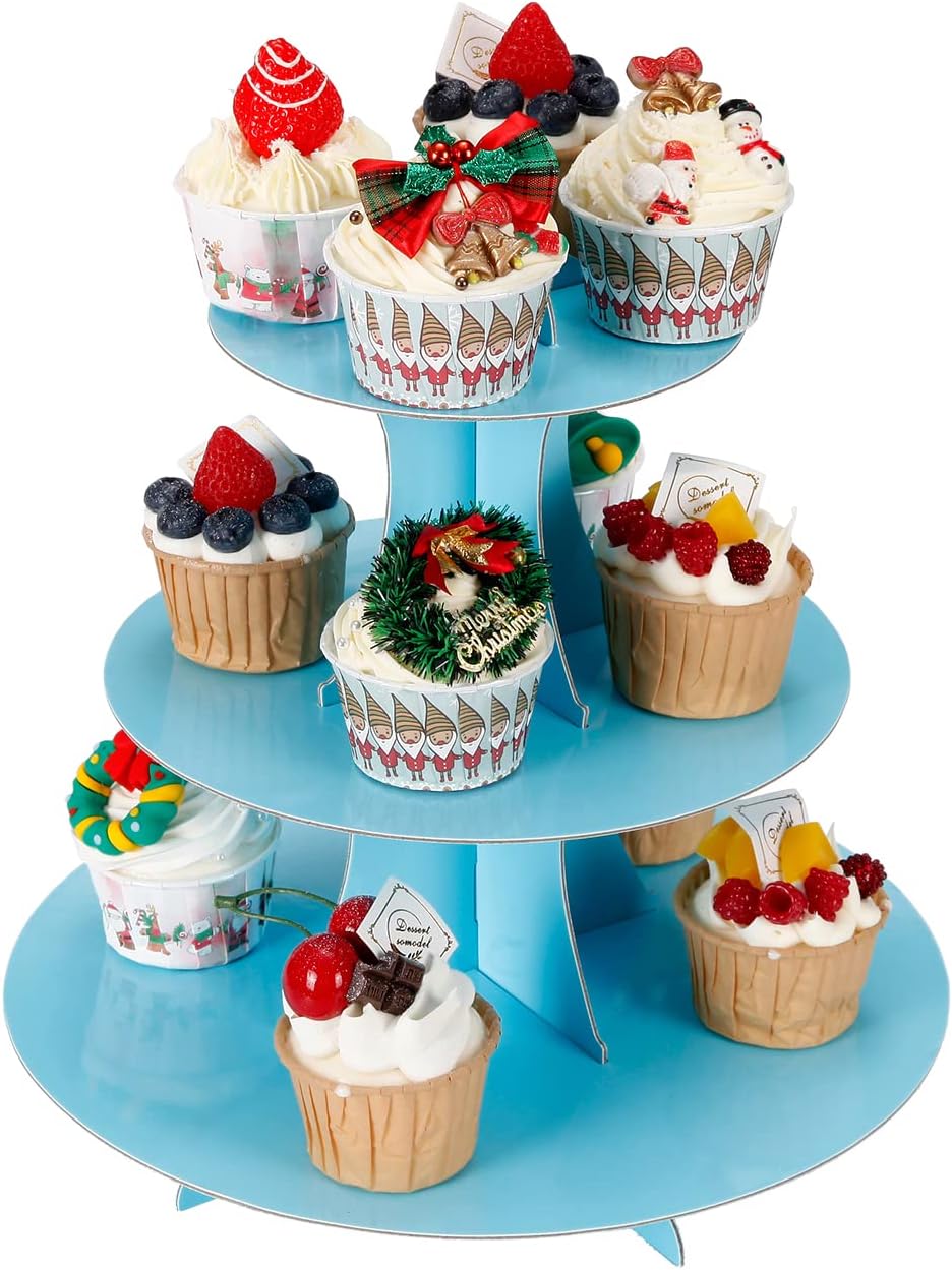 3-Tier Cupcake Stand, Cake Stand holder, Tiered DIY Cupcake Stand Tower for Dessert Table Displays