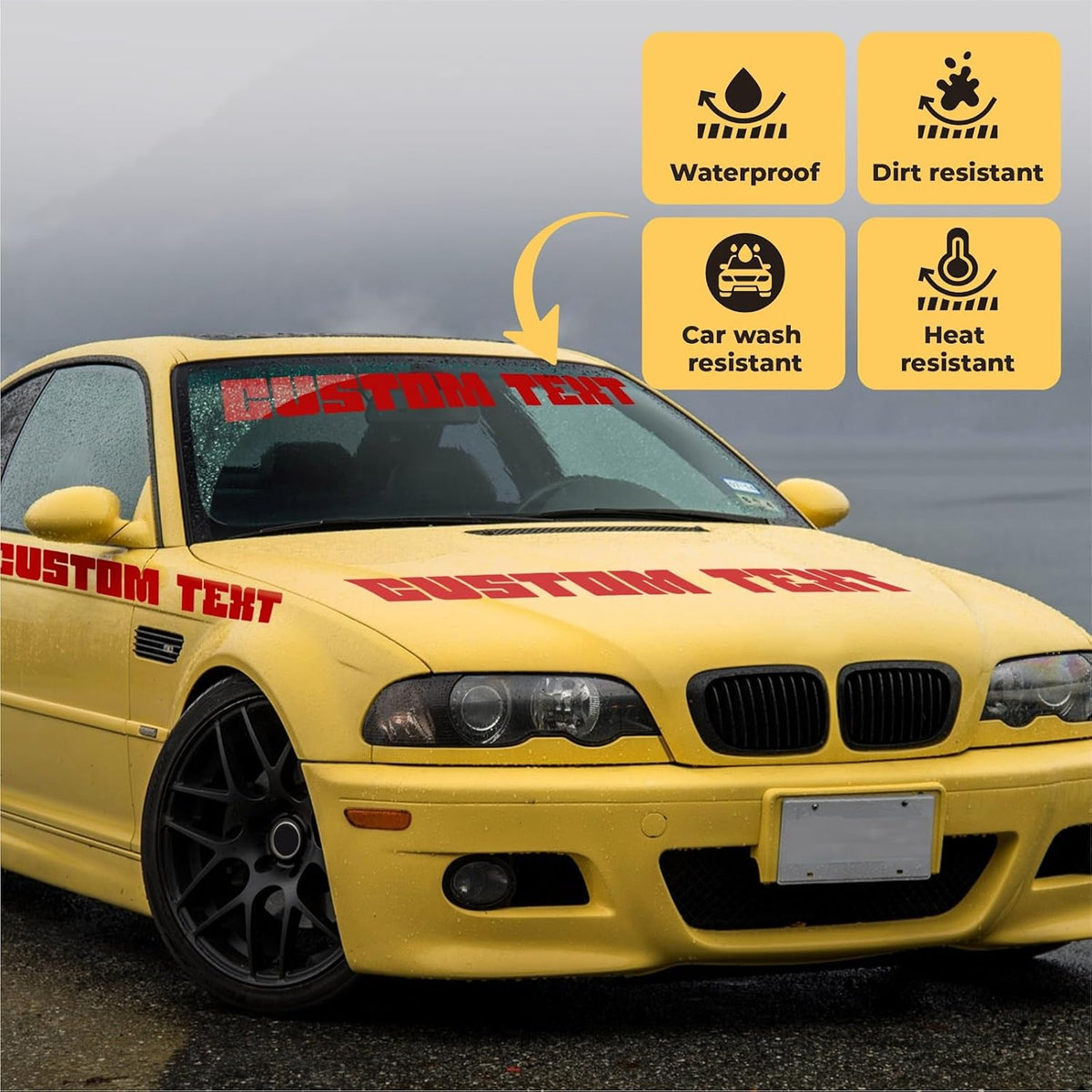 Custom Windshield Decal - Custom Decals for Cars, Truck, Window Lettering - UV Resistant Window