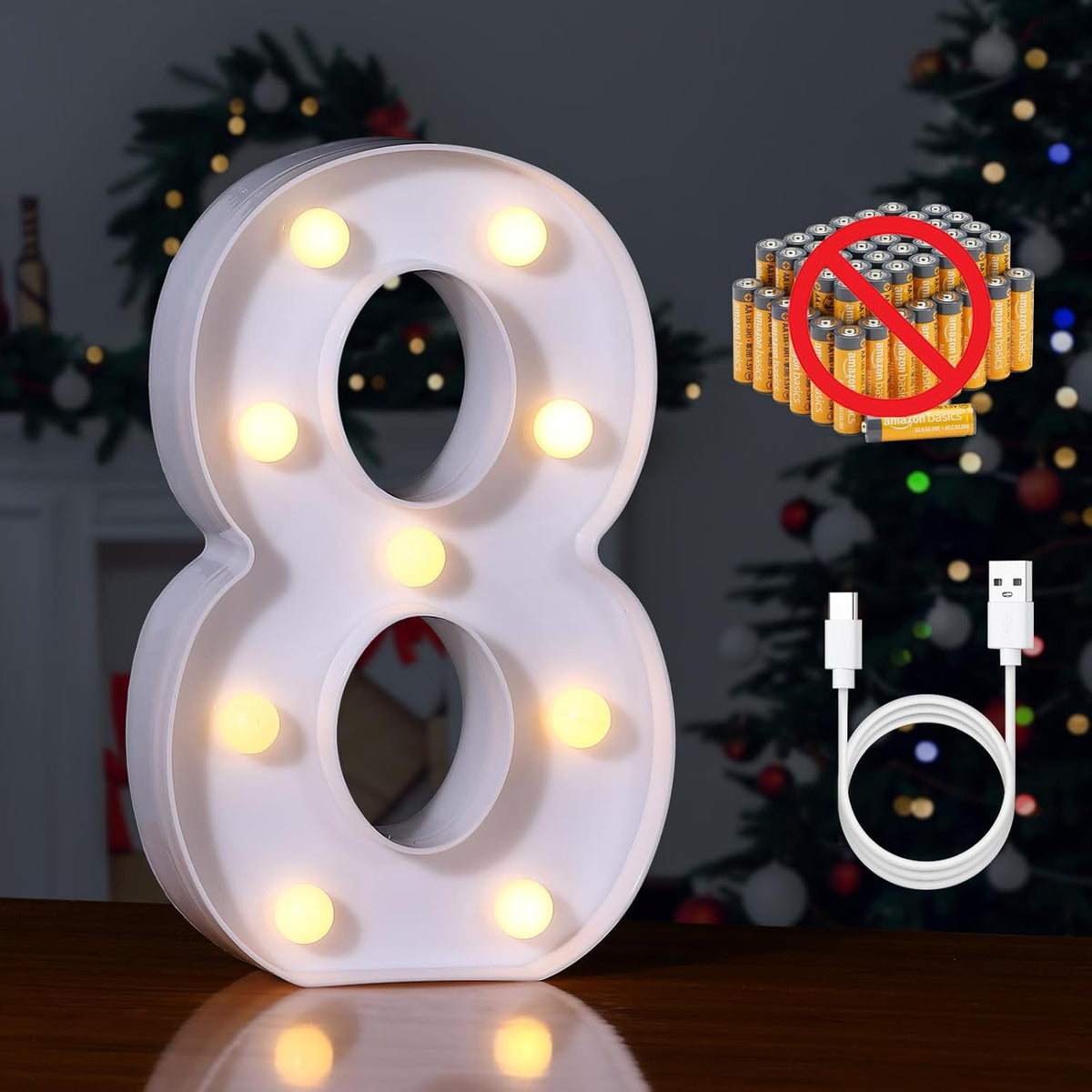 Foaky Rechargeable LED Letter Lights Sign Marquee Light Up Letters Sign for Night Light