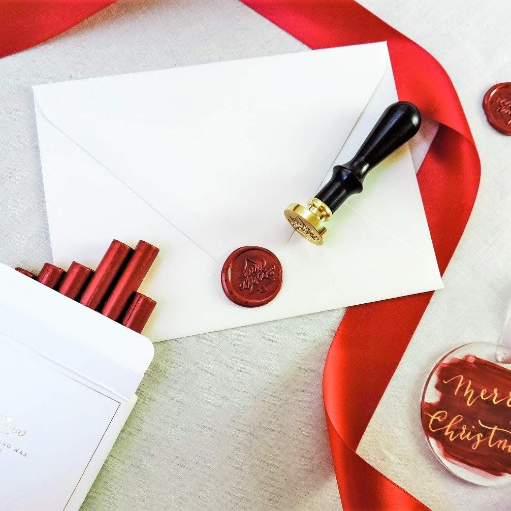 UNIQOOO Mailable Glue Gun Sealing Wax Sticks for Wax Seal Stamp - Metallic Burgundy Wine Red, For