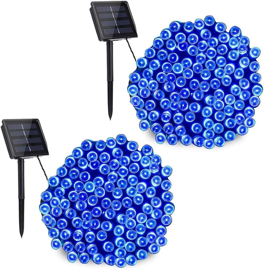 Toodour Solar Christmas Lights Outdoor, 2 Packs Total 144ft 400 LED Solar String Lights with 8