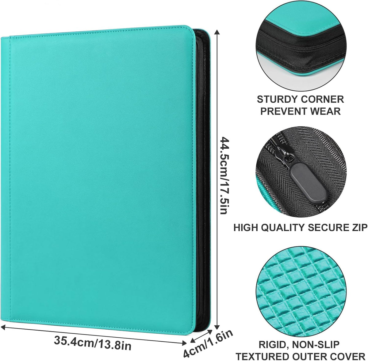 GEAoffice Premium 1000 Trading Card Binder, Large Side Loading 16 Pocket Card Collection Binder