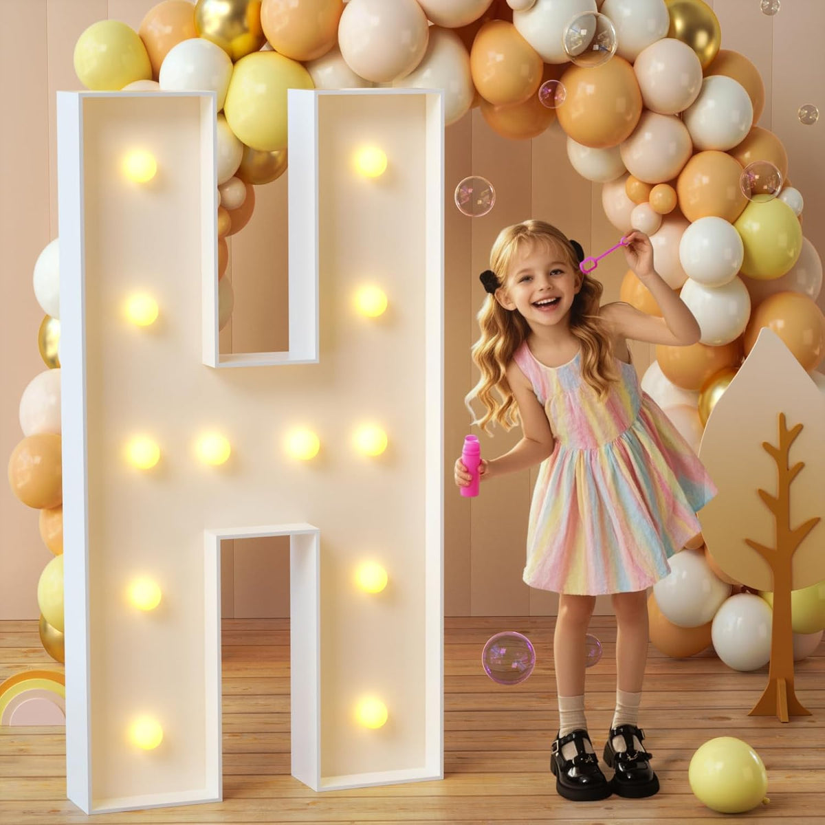 imprsv Marquee Light Up Letters, 4FT Mosaic Letters with Light for Baby Shower Graduation Party