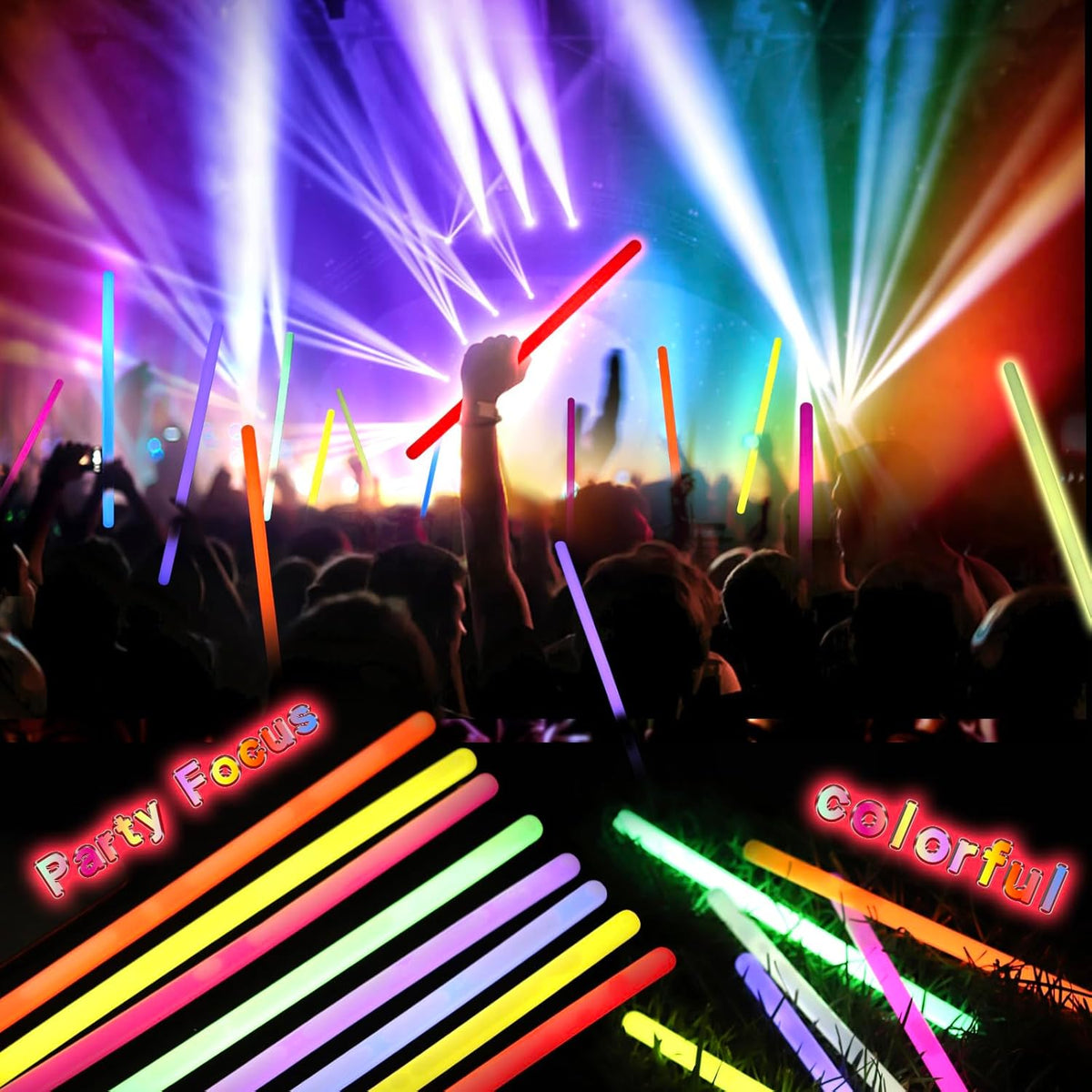 20 Pcs Ultra Bright Large Glow Sticks 14 Inch Industrial Grade 8 Colors Jumbo Light Sticks