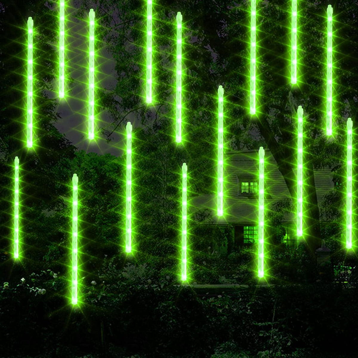 Dazzle Bright 288 LED Christmas Light, 11.8 Inch Meteor Shower Rain Lights with 8 Tubes, Waterproof