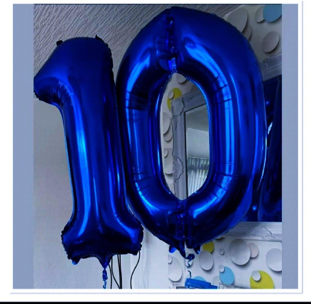Night Blue Helium Number Balloon 40 Inch, Giant Foil Night Blue Number 0 Birthday Balloons, Large