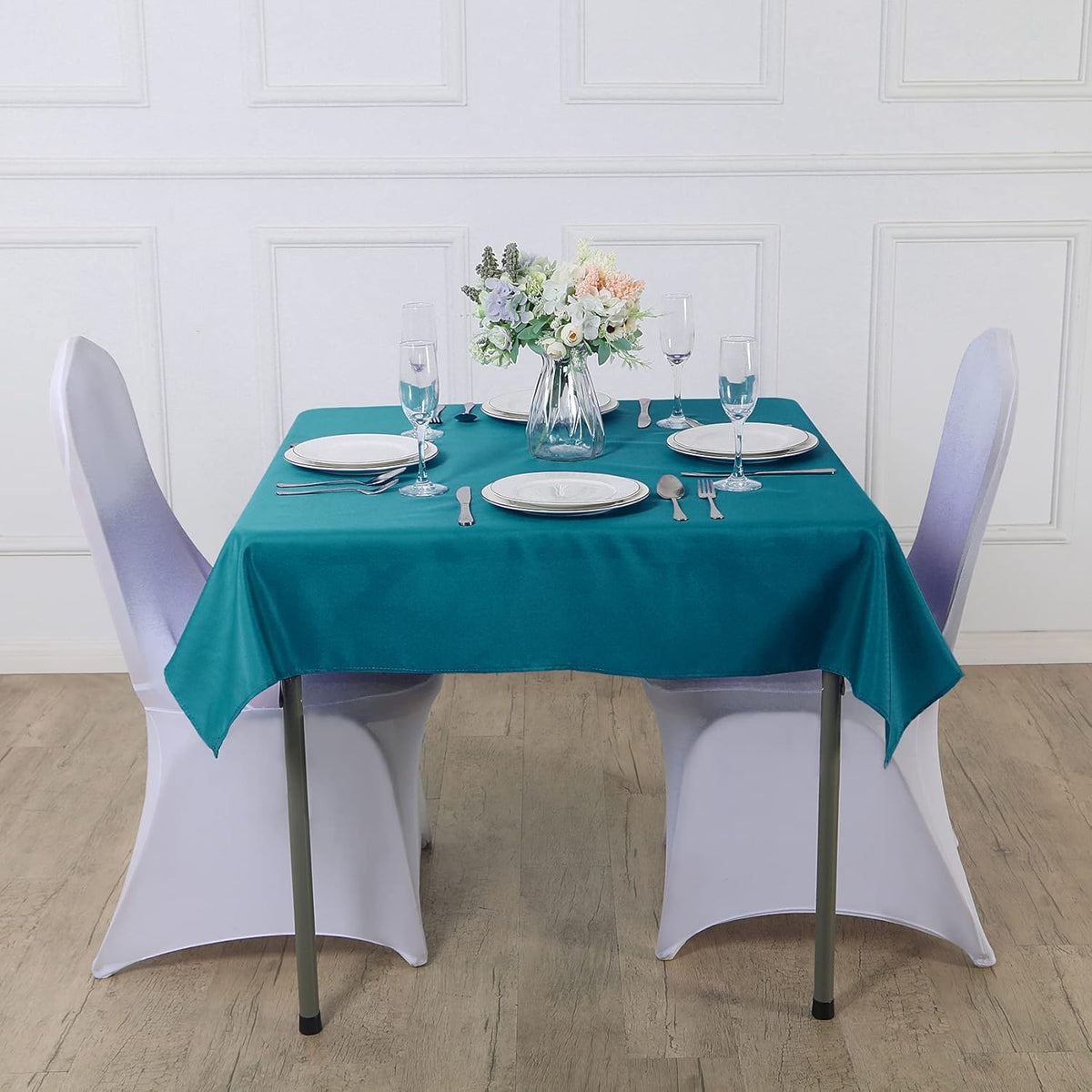 Cupuamon Square Tablecloth 70x70 inch Washable Polyester Fabric Table Cloth for Wedding Party