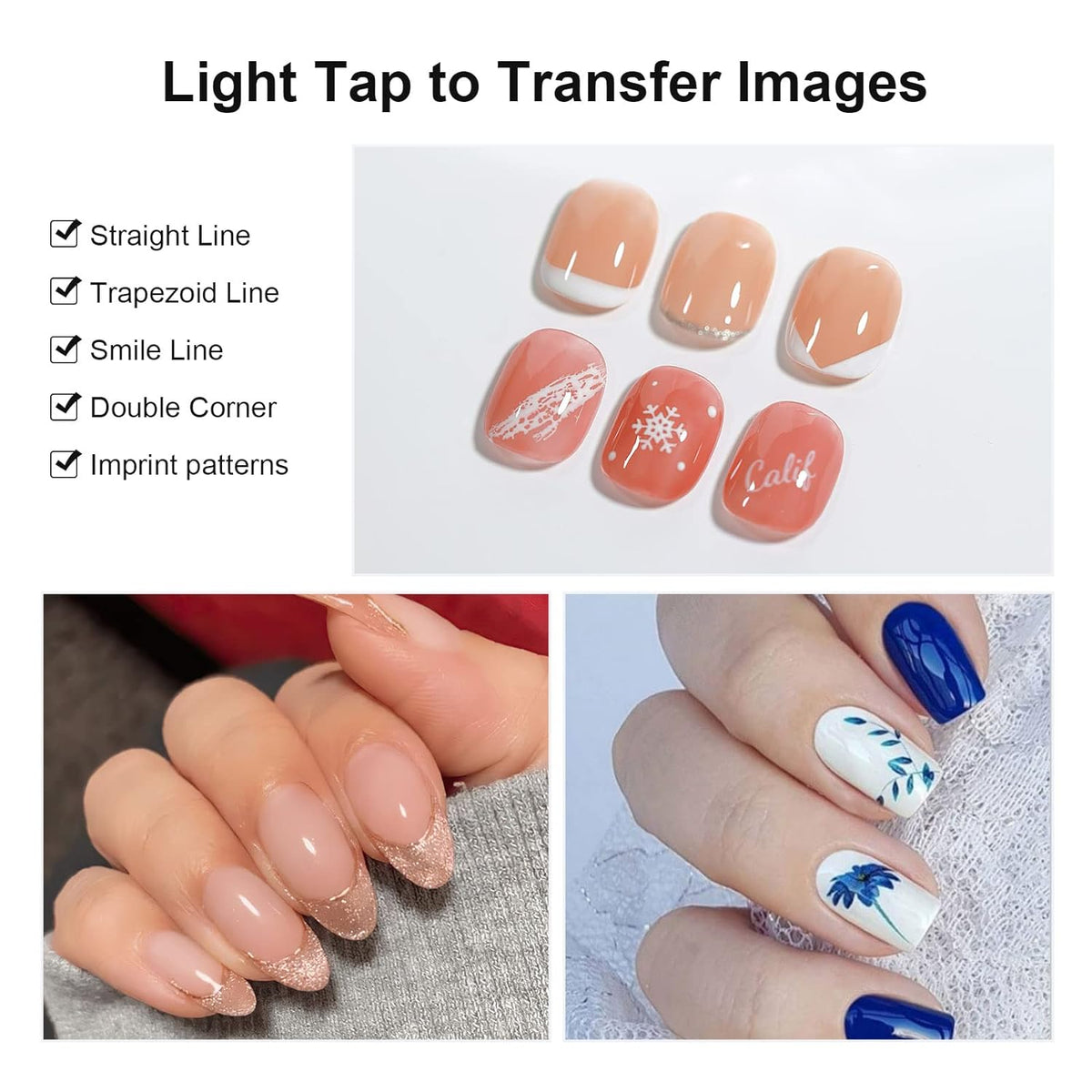 Nail Art Stamper Clear Silicone Nails Stamping Jelly with Scraper Transparent Visible Body DIY