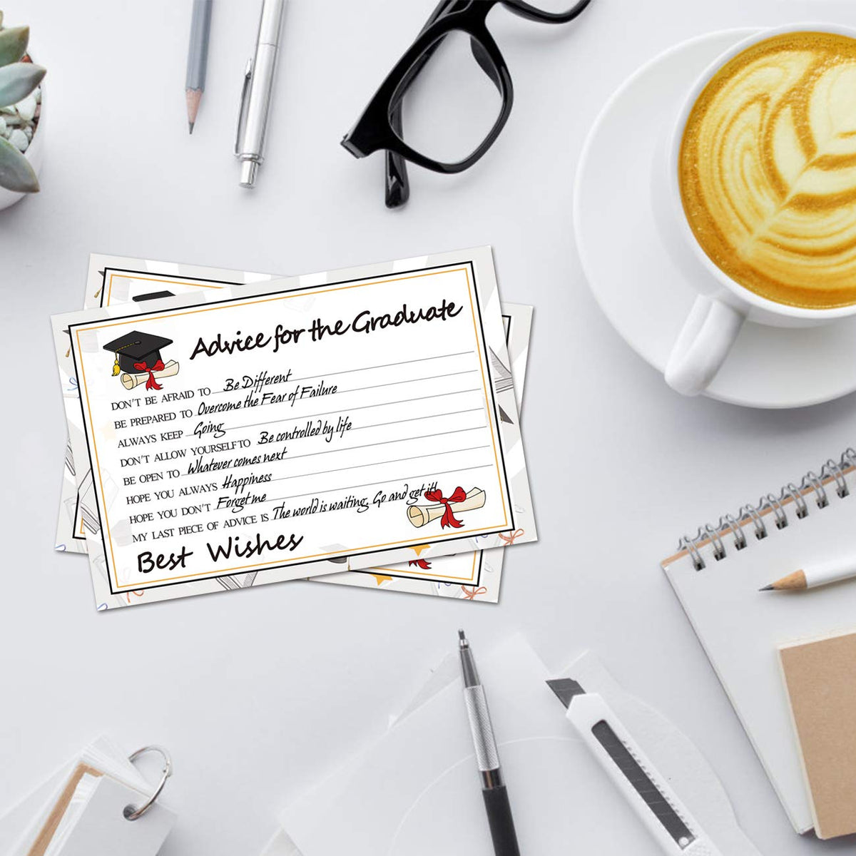 Graduation Wish Cards - 50PCs High School or College Graduation Advice Cards Supplies 2026