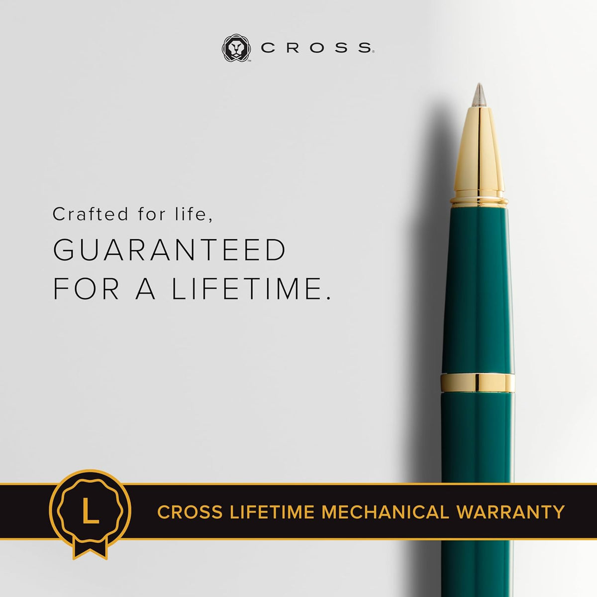 Cross Bailey Light Refillable Rollerball Pen Presented in a Everyday Gift Box - Medium Point, Black