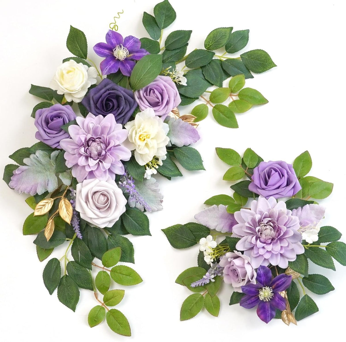 Wedding decor (pack of 2) Welcome Sign Flower Backdrop Garland For Ceremony Reception Wall Easel