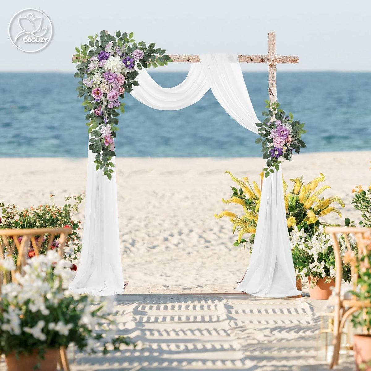 Wedding Arch Flowers,Artificial Flower Arch Decor,2pcs Artificial Flower Arrangement for Wedding