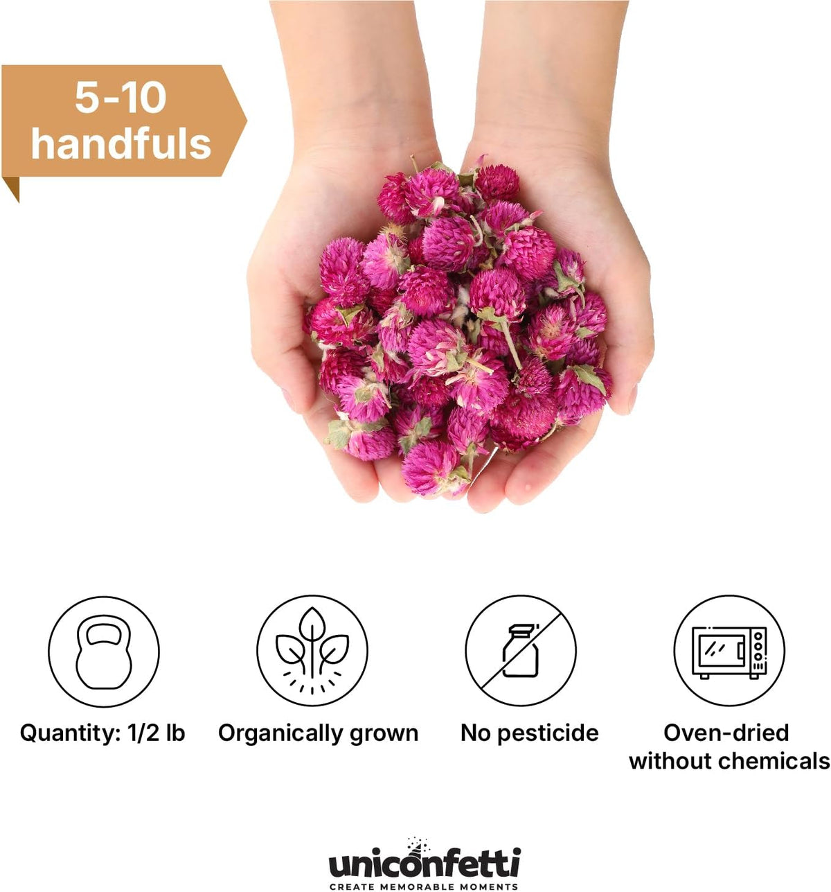 Dried Flower Thousand Days Biodegradable Confetti - Real Flower Petals for Weddings, Flower Girl